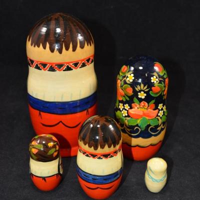 Set of 5 Russian Family Nesting Dolls 6.5