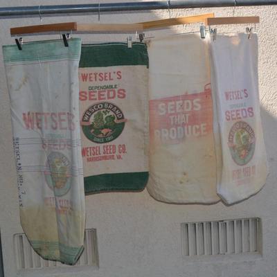 Lot of 4 Vintage Wetzel's Seed Bags AS IS