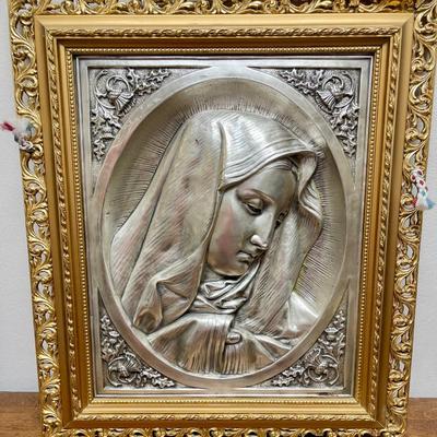 Virgin de Guadalupe Relief Framed Religious Art Metal Madonna