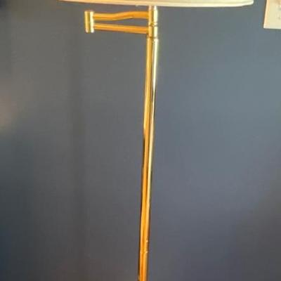 Vintage Swing Arm Brass Floor Lamp