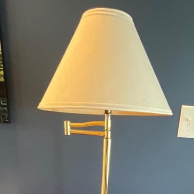 Vintage Swing Arm Brass Floor Lamp