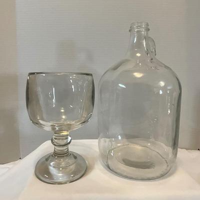 Vintage Giant 28oz Clear Heavy Glass Schooner, Glass One Gallon Bottle