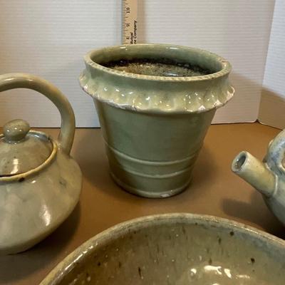 Outdoor stoneware planters