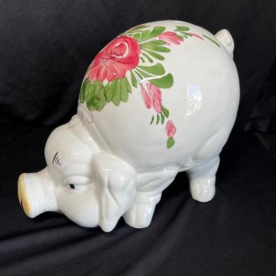 Large Piggy bank w/ floral