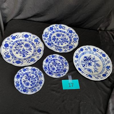 Assorted Blue Onion Plates