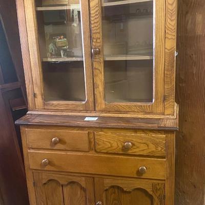 Antique 2 Piece Kitchen Cupboard