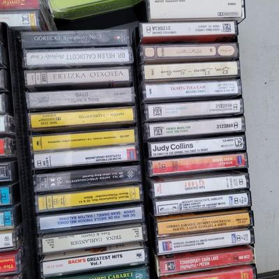 Lot of cassette tapes and 3 cases