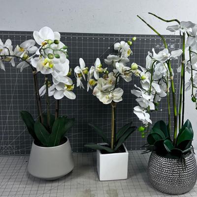 3 FAUX Orchid Plants 