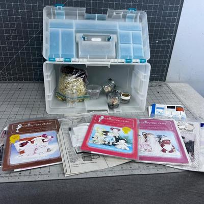 Box with Doll Patterns and Crafting Items for Dolls