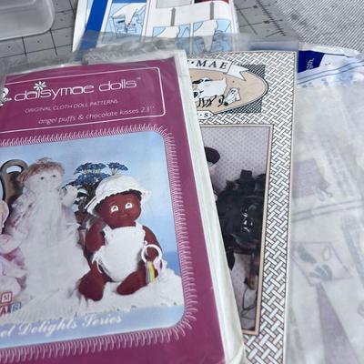 Box with Doll Patterns and Crafting Items for Dolls