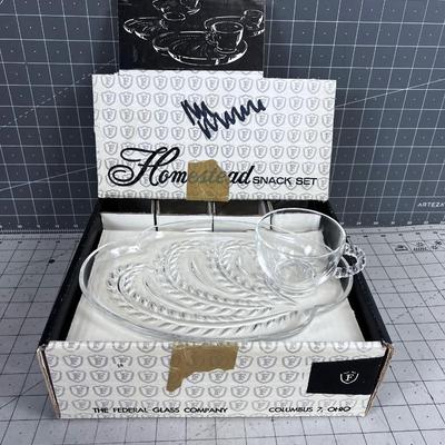 Federal Glass Company Snack Set 