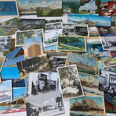 100+ Vintage Postcards Lot - Linens Real Photo Chromes Transportation Travel +++