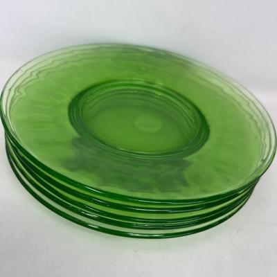 Depression glass salad plates Uranium glass.