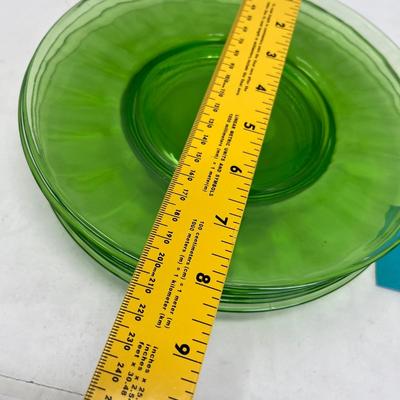 Depression glass salad plates Uranium glass.