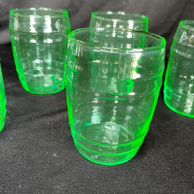 Uranium glass Barrel Tumblers
