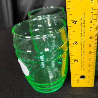 Uranium glass Barrel Tumblers