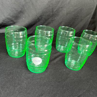 Uranium glass Barrel Tumblers