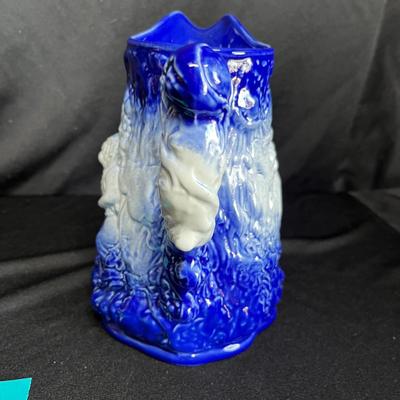 1800s English Blue & White pitcher
