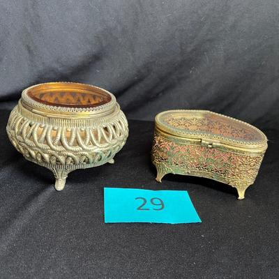 Vintage metal jewelry boxes