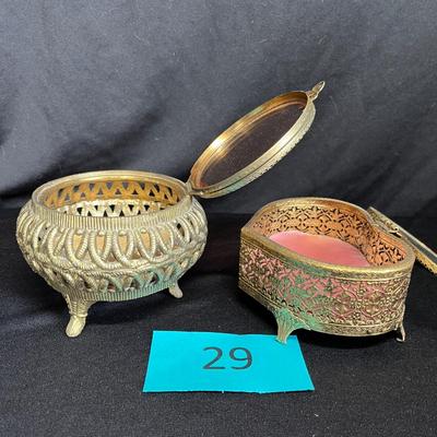 Vintage metal jewelry boxes