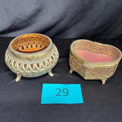 Vintage metal jewelry boxes