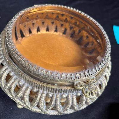 Vintage metal jewelry boxes