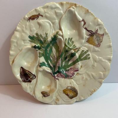 Antique Haviland Limoges France Ocean/Sea Themed Oyster Plate 8-3/4