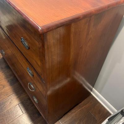 Drop Front Chest with Glass Front Cabinet (LR-MG)