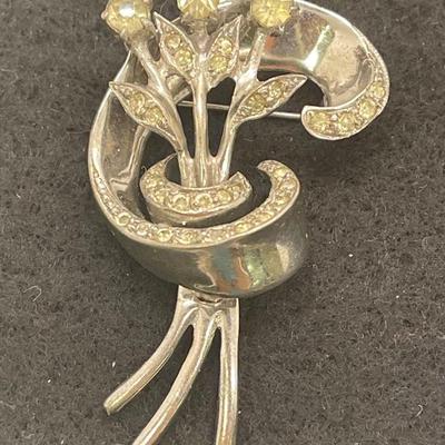 Vintage Flower Bouquet Brooch Pin