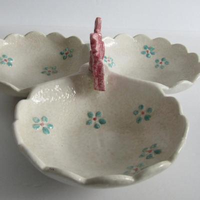 2 Vintage Hull Pottery Butterfly Dishes