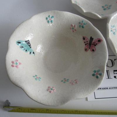 2 Vintage Hull Pottery Butterfly Dishes