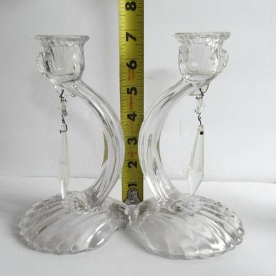 Pair Vintage Cambridge Caprice Candlesticks