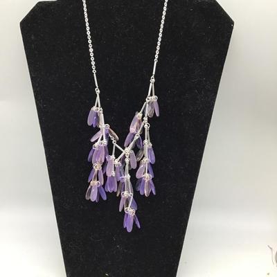 Avon purple blossom statement Necklace