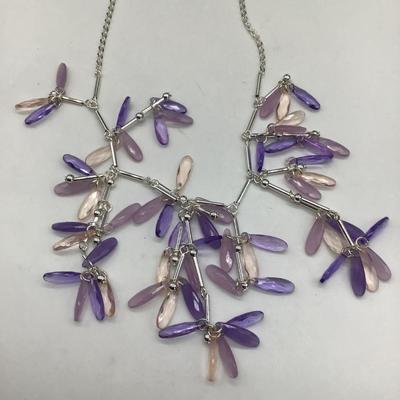 Avon purple blossom statement Necklace