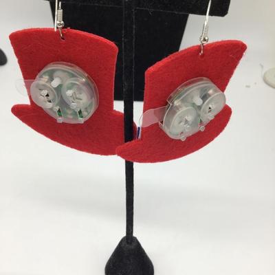 Light up fourth of july hat earrings