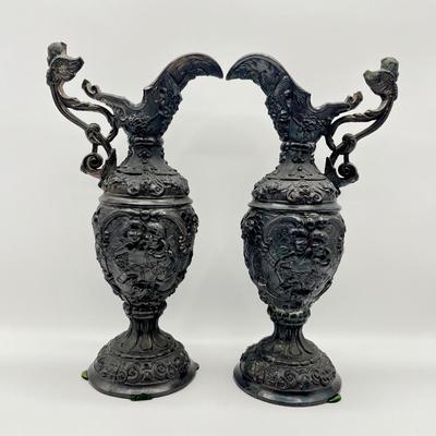 Pair (2) ~ Vtg. Metal Decorative Candle Holders