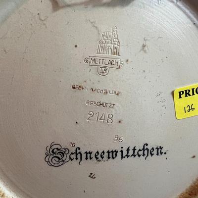 Antique METTLACH #2148 Snow White & The Seven Dwarfs Charger Plate 16
