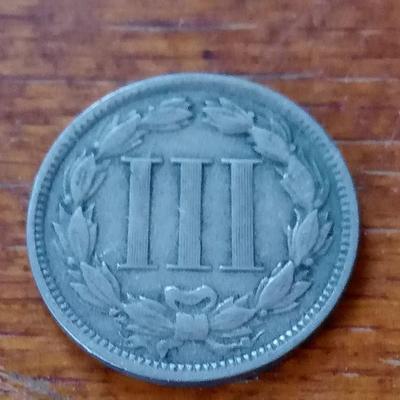 LOT 70 1868 3 CENT COIN