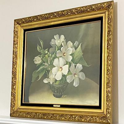 F. JULIA BACH ~ White Mallows (1945) ~ Custom Gilt Wood Frame