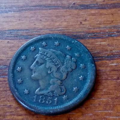 LOT 76 1851 LARGE CENT