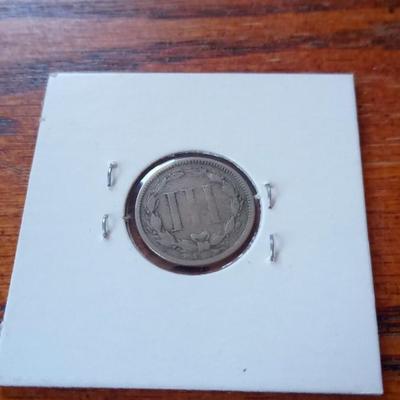 LOT 77 1867 THREE CENT COIN