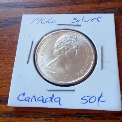 LOT 78 1966 SILVER CANADIAN HALF DOLLAR