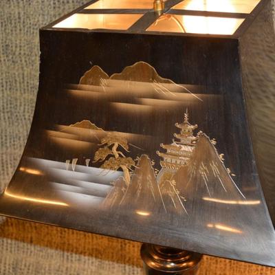 Vintage Pair of 50's Brass Chokin Lamps Japan 23"/16"