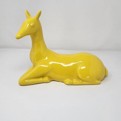 Vintage Art Deco Revival Jaru 1975 Yellow Ceramic Deer