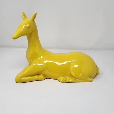 Vintage Art Deco Revival Jaru 1975 Yellow Ceramic Deer