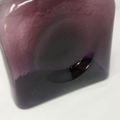 Eggplant/Purple Blenko Glass Double Spout Water Pitcher
