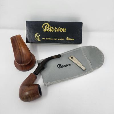 Dunmore Tobacco Pipe and Teak Pipe Rest