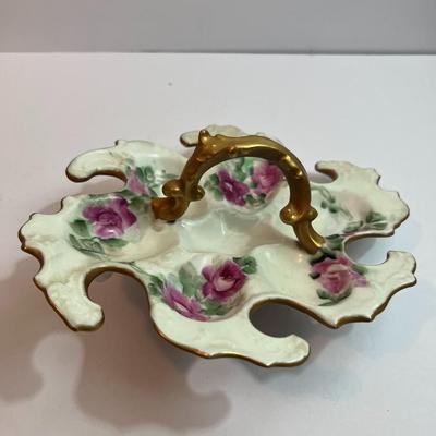 Antique Limoges France Porcelain Deviled Egg Handled Serving Plate/Tray in Very Good Preowned Condition.
