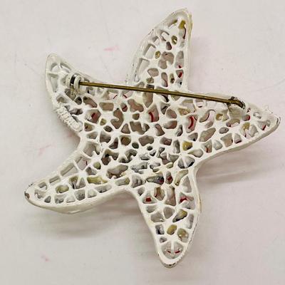 Weiss Brooch Starfish Red White & Blue