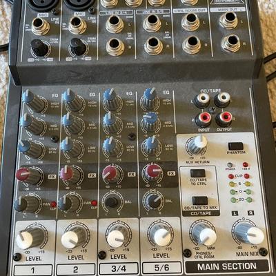 Samsung speakers and Behringer 802 mixer